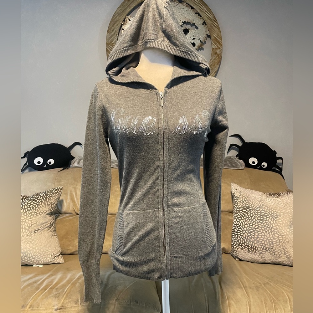 Guess logo zip up sweater